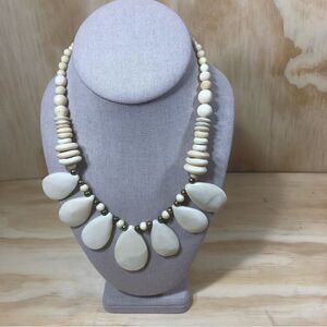Vintage Unique Teardrop Bone Statement Necklace